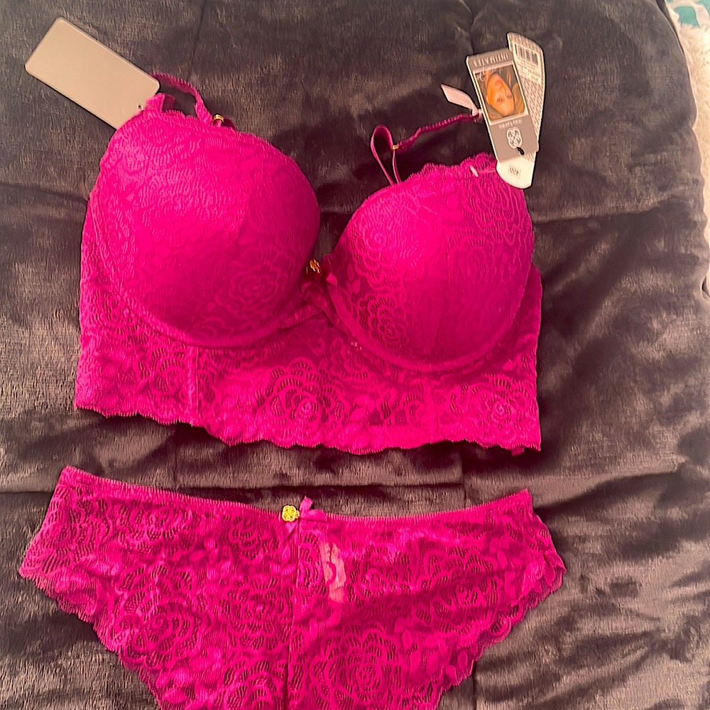 NWT Matching Bra 40D and Panty 2X Set